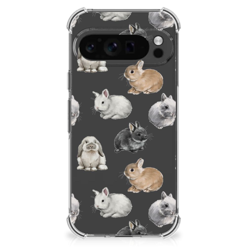 Google Pixel 9 Pro XL Case Anti-shock Konijntjes design voorkant