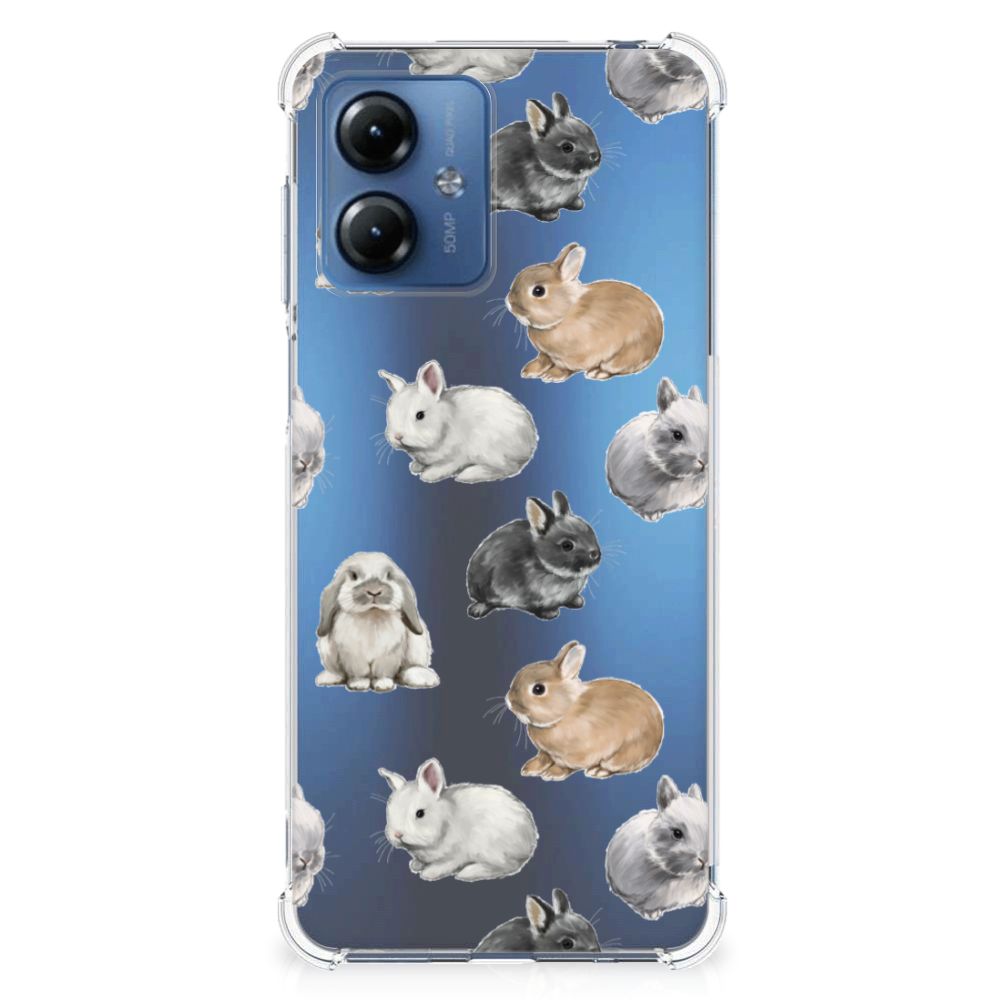 Motorola Moto G14 Case Anti-shock voor Motorola Moto G14 Konijntjes achterkant