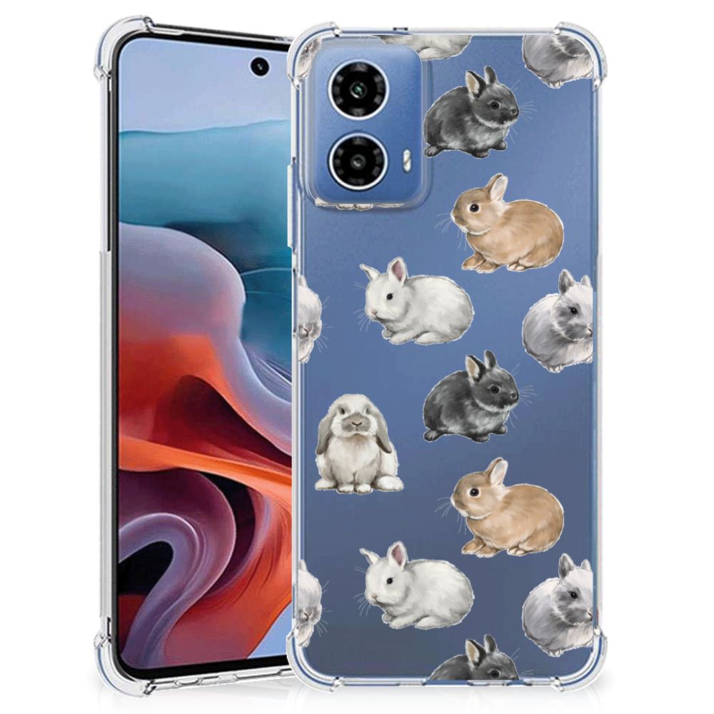 Case Anti-shock voor Motorola Moto G34 Konijntjes B2C Telecom