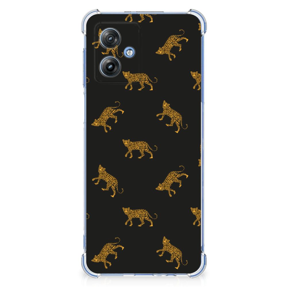 Motorola Moto G54 Case Anti-shock Leopards design voorkant