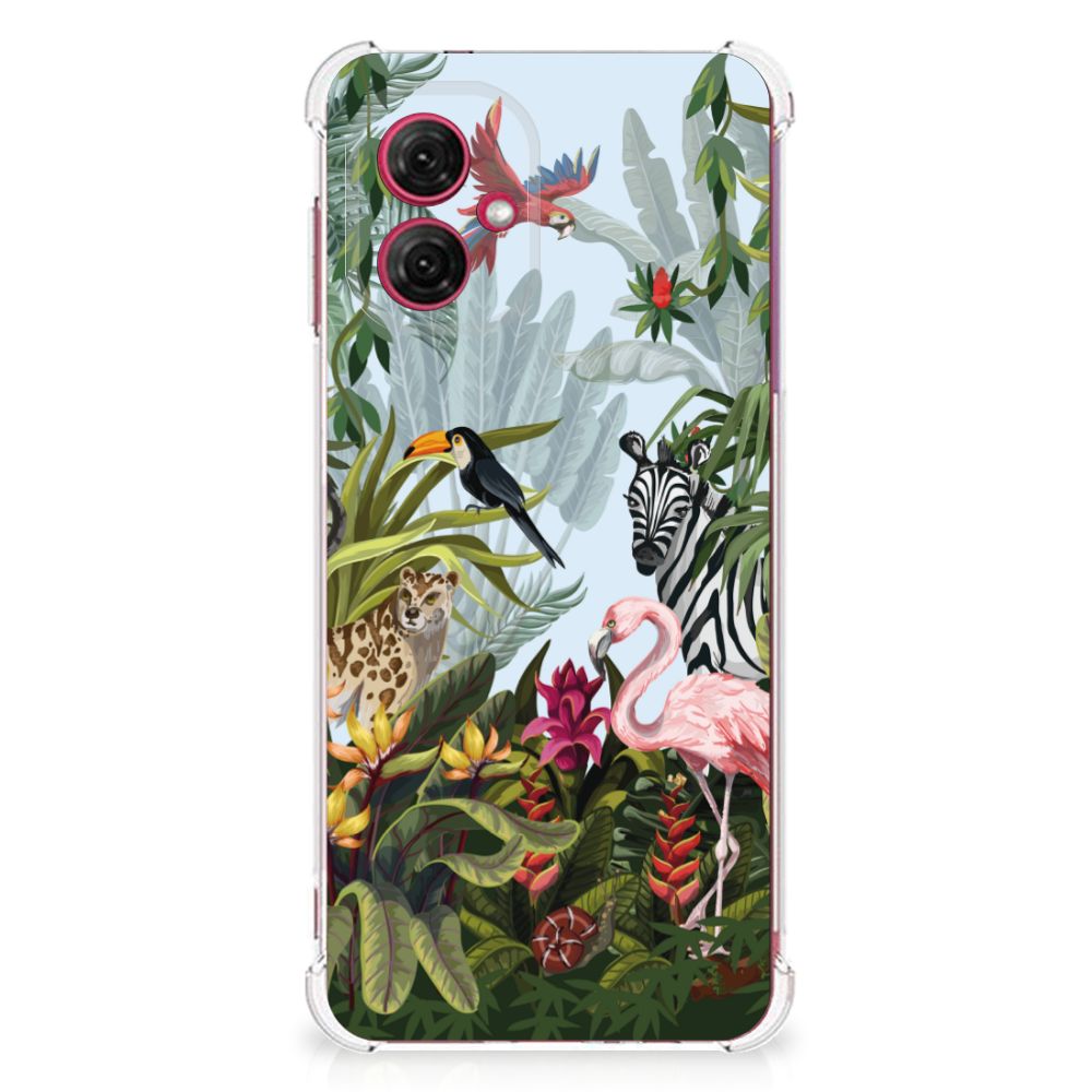 Motorola Moto G55 Case Anti-shock Jungle dieren tropisch ontwerp