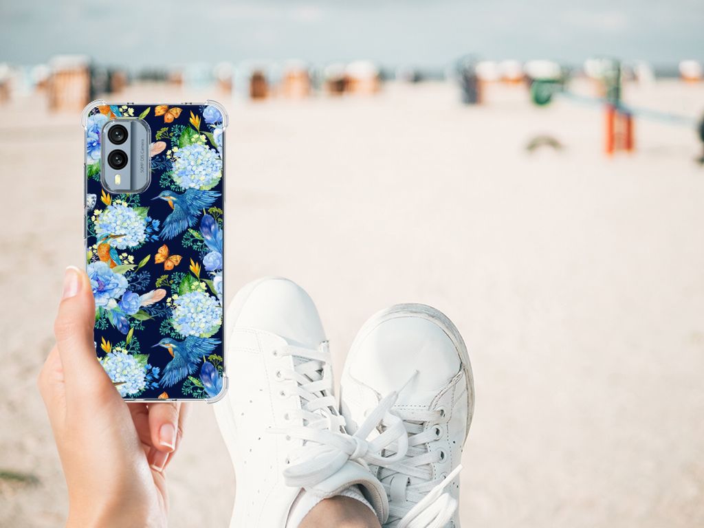 Nokia X30 Case Anti-shock IJsvogel hand aan strand
