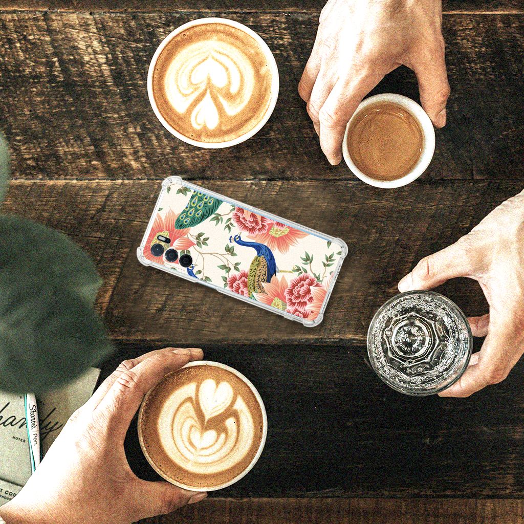 Case Anti-shock voor OPPO A16 | A16s | A54s Pink Peacock B2C Telecom