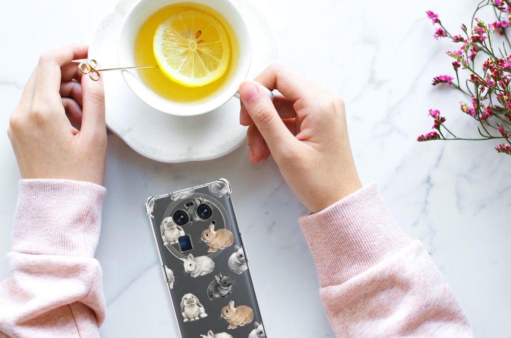 OPPO Find X6 Case Anti-shock voor OPPO Find X6 Konijntjes bovenaanzicht