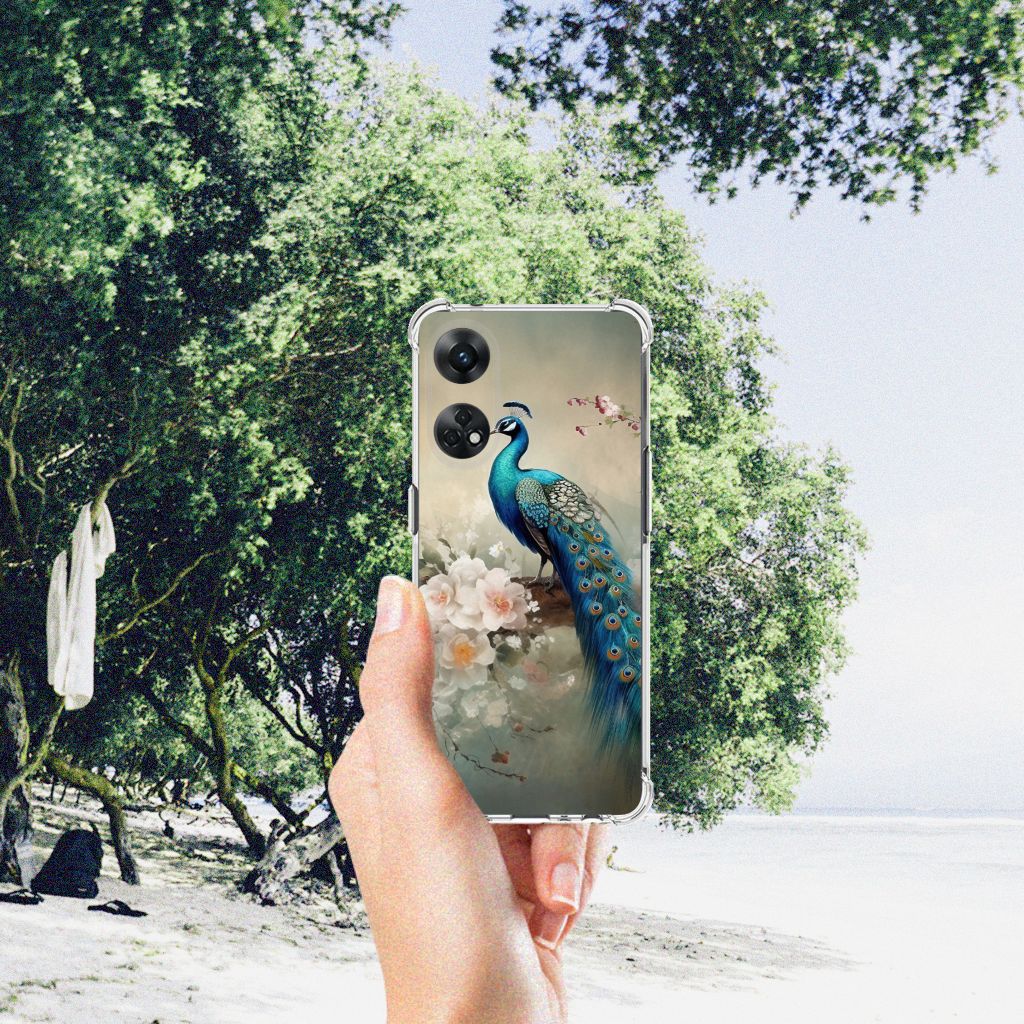 Case Anti-shock voor OPPO Reno8 T 4G Vintage Pauwen B2C Telecom