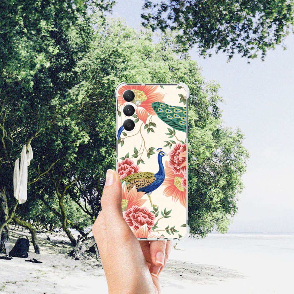 Case Anti-shock voor Samsung Galaxy A05s Pink Peacock B2C Telecom