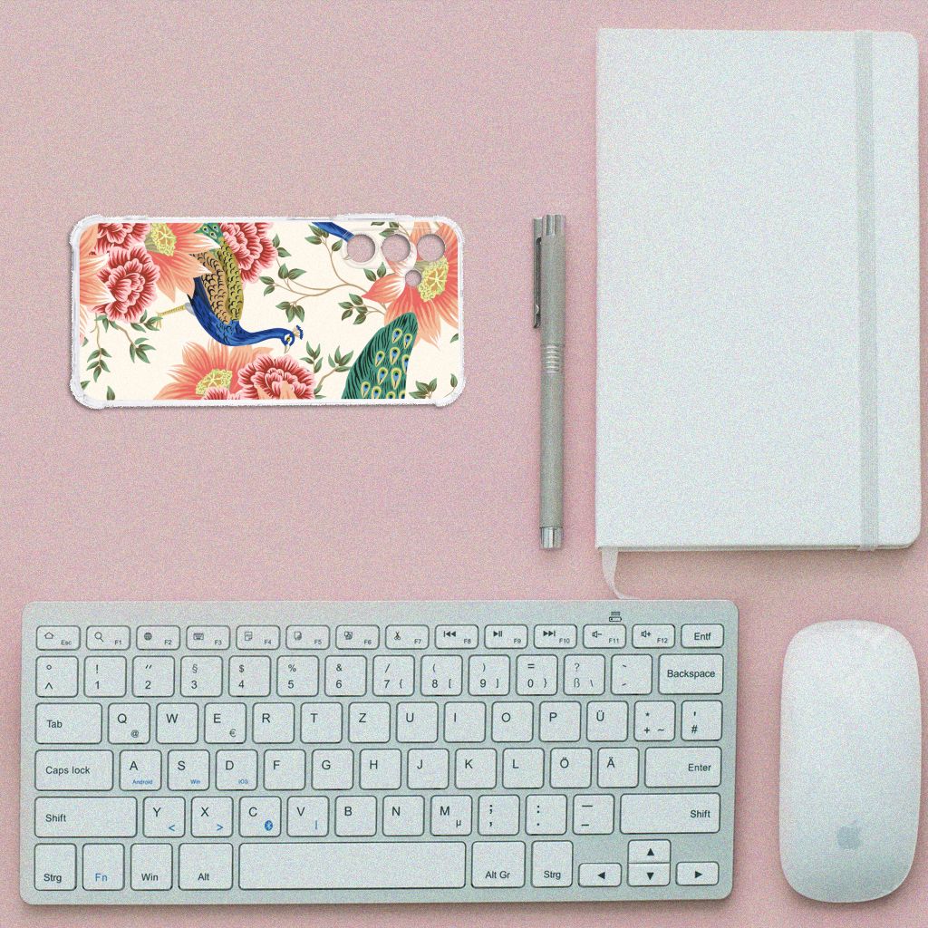 Case Anti-shock voor Samsung Galaxy A15 Pink Peacock B2C Telecom