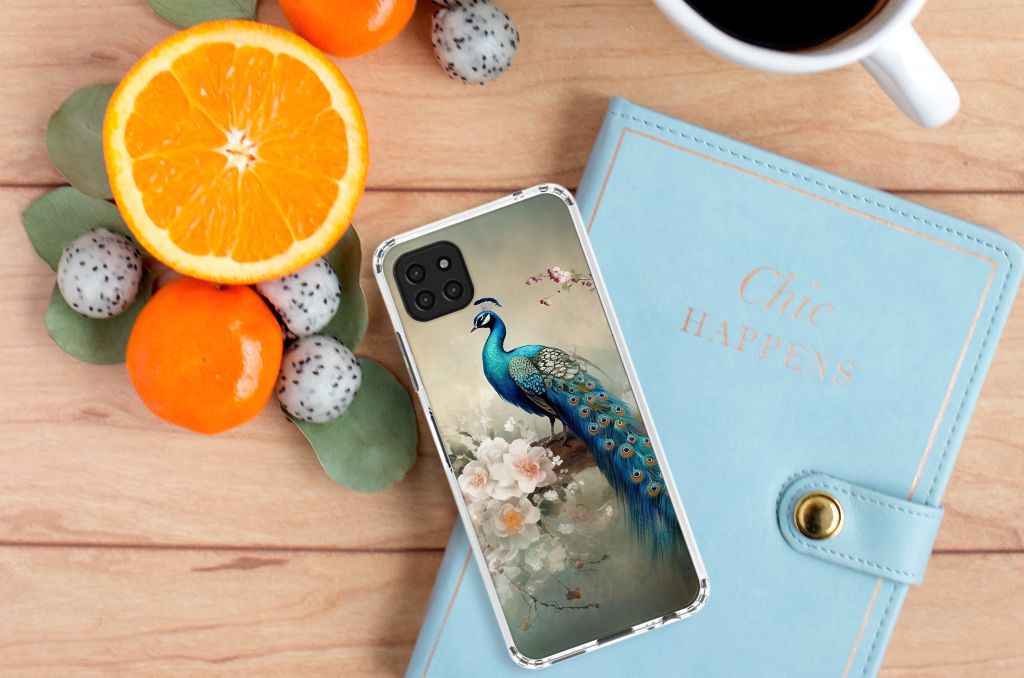 Case Anti-shock voor Samsung Galaxy A22 5G Vintage Pauwen B2C Telecom