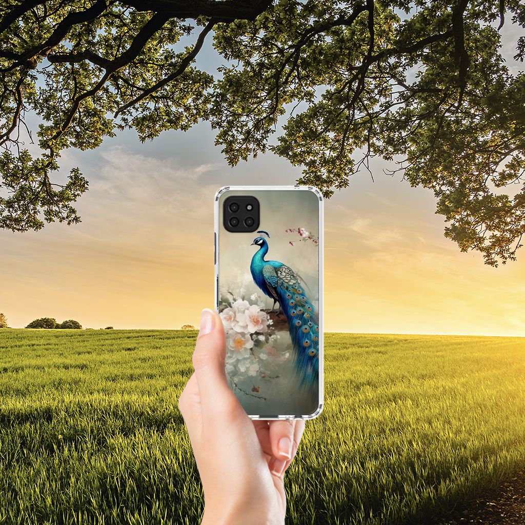 Case Anti-shock voor Samsung Galaxy A22 5G Vintage Pauwen B2C Telecom