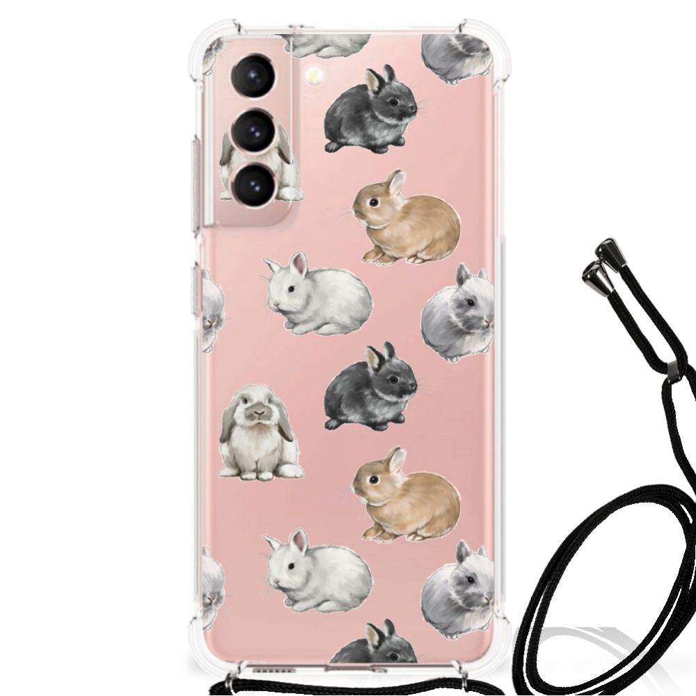 Samsung Galaxy S21 FE Case Anti-shock Konijntjes achteraanzicht