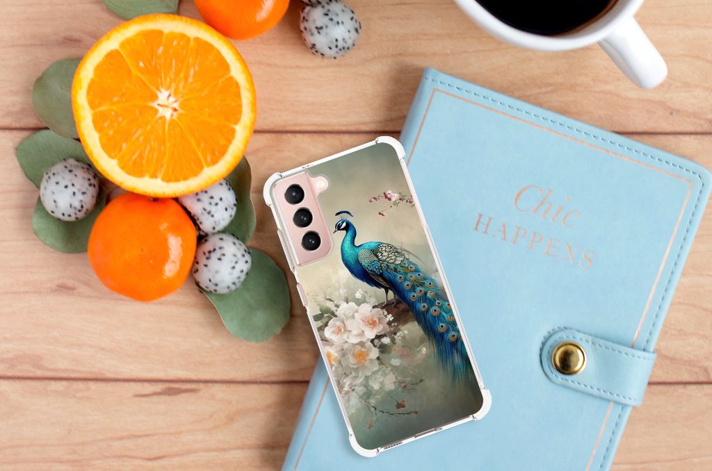 Case Anti-shock voor Samsung Galaxy S21 FE Vintage Pauwen B2C Telecom
