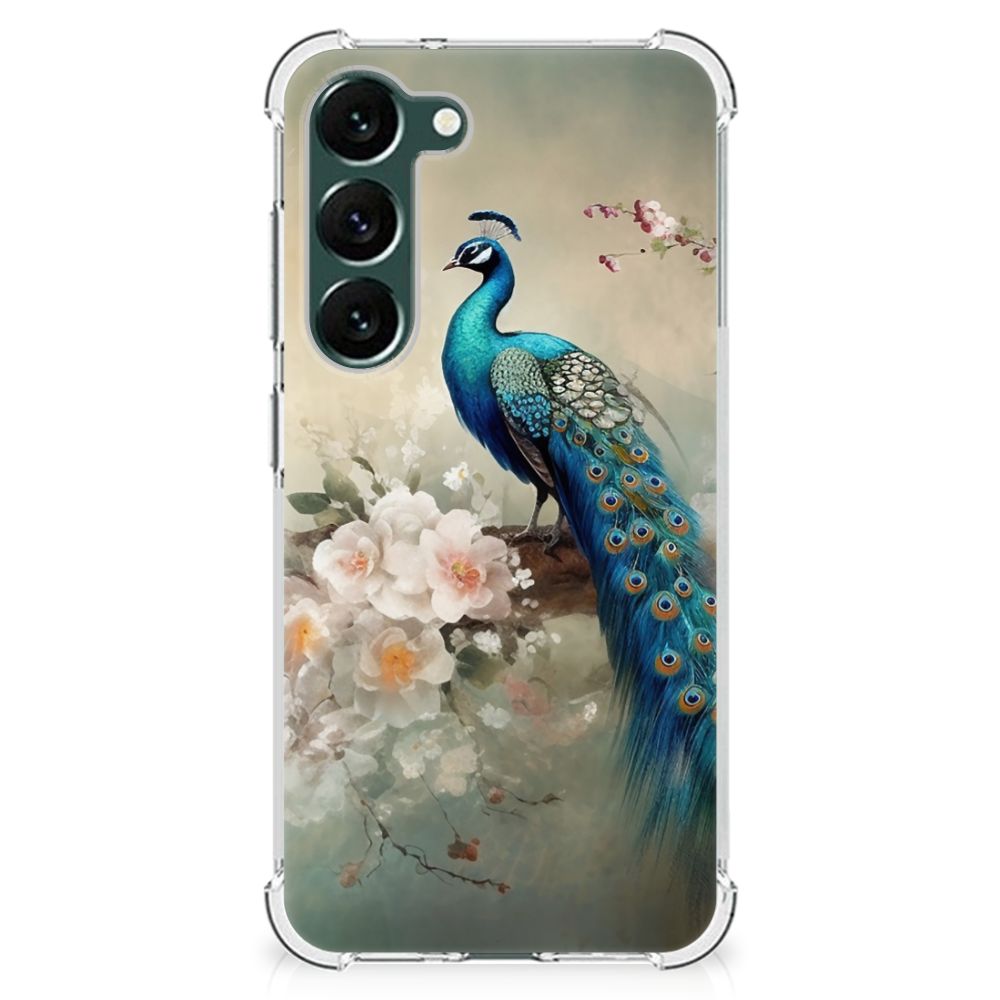 Case Anti-shock voor Samsung Galaxy S23 Plus Vintage Pauwen B2C Telecom