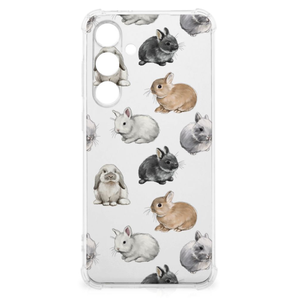 Samsung Galaxy S24 FE Case Anti-shock Konijntjes print voorkant