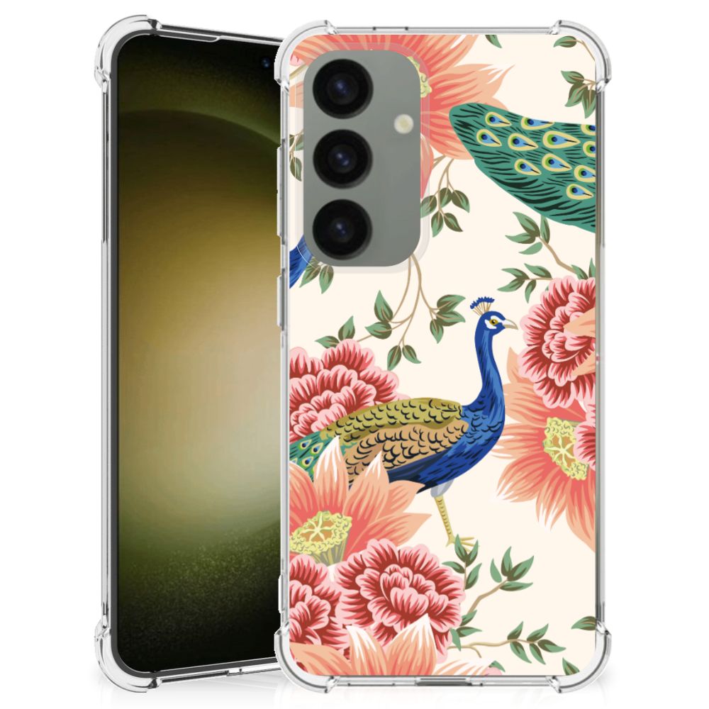 Case Anti-shock voor Samsung Galaxy S24 Pink Peacock B2C Telecom