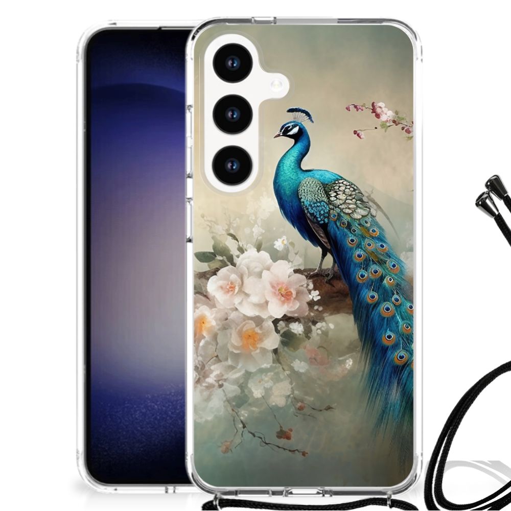Case Anti-shock voor Samsung Galaxy S24 Vintage Pauwen B2C Telecom
