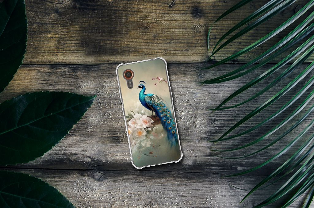 Case Anti-shock voor Samsung Galaxy Xcover 7 Vintage Pauwen B2C Telecom