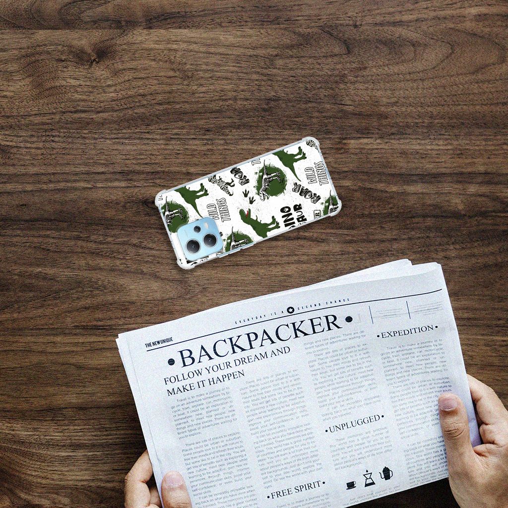 Xiaomi Redmi Note 12 5G Case Anti-shock Dinosaurus top aanzicht design