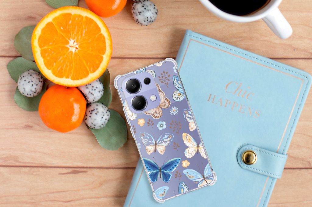 Xiaomi Redmi Note 13 4G Case Anti-shock Vlinder aanzicht