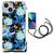 Case Anti-shock voor iPhone 14 Plus IJsvogel bloemen en ijsvogel design zijaanzicht met smartphone