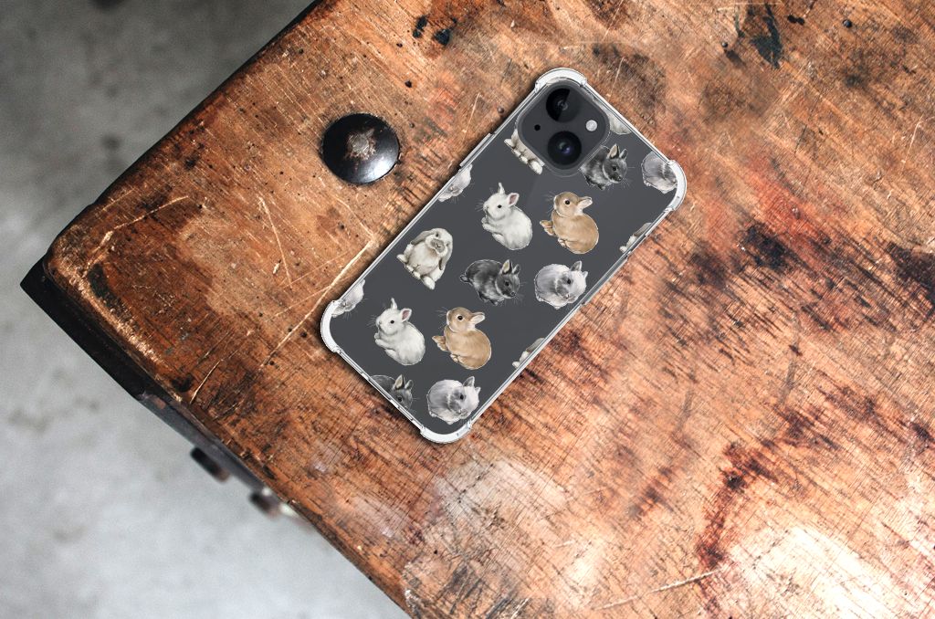 Case Anti-shock voor iPhone 15 Konijntjes B2C Telecom