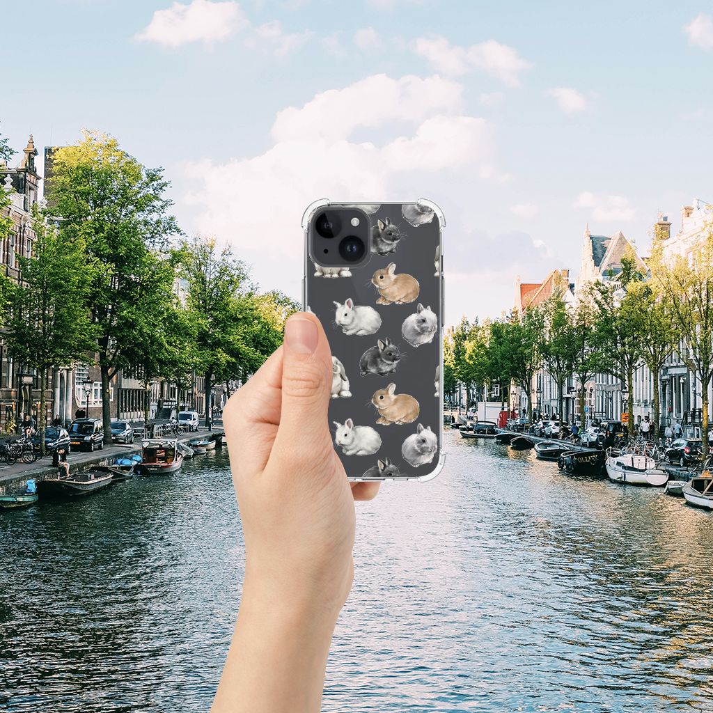 Case Anti-shock voor iPhone 15 Konijntjes B2C Telecom