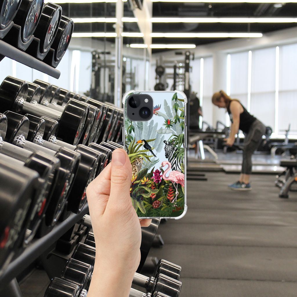 Apple iPhone 15 Plus Case Anti-shock voor iPhone 15 Plus Jungle gym aanzicht