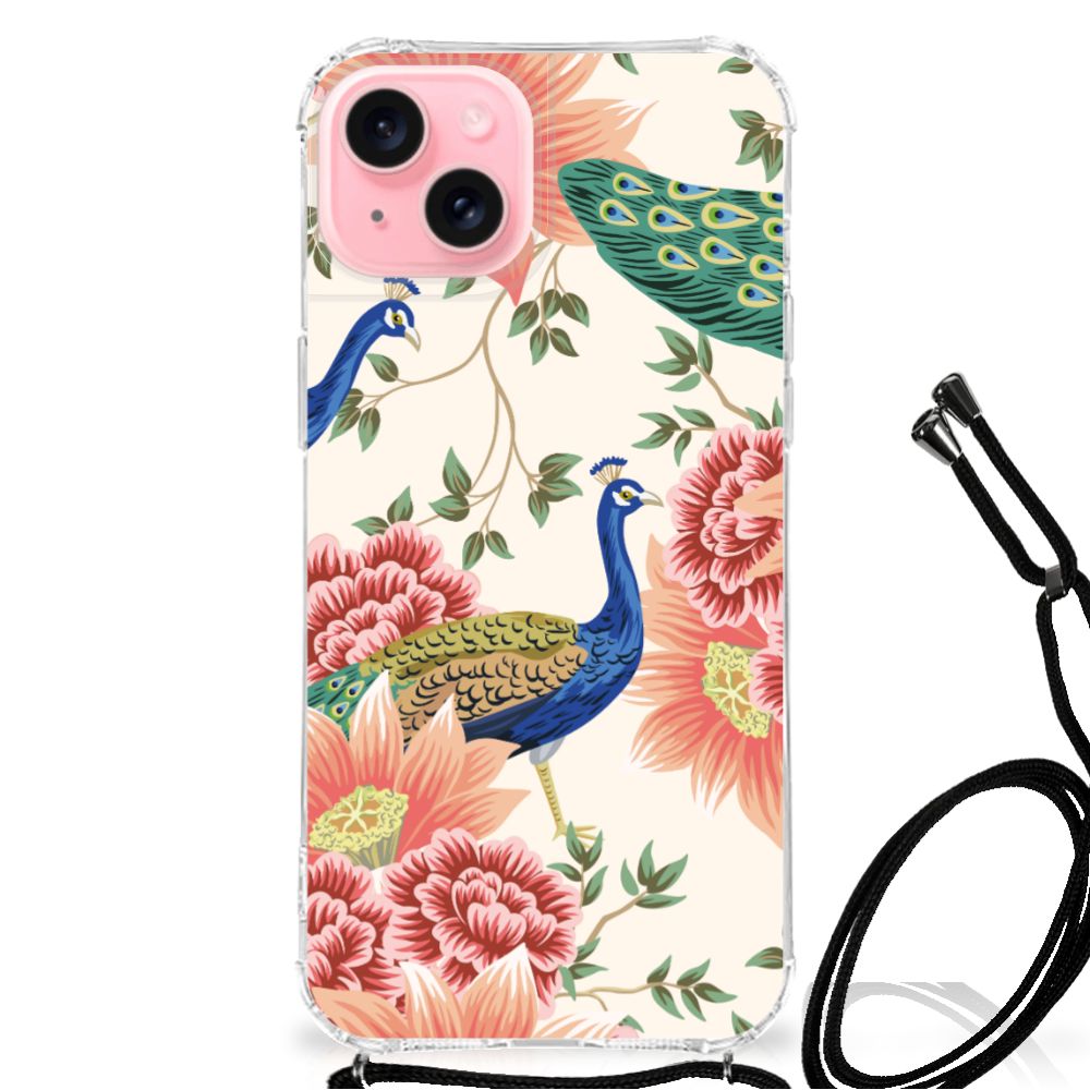 Case Anti-shock voor iPhone 15 Plus Pink Peacock B2C Telecom