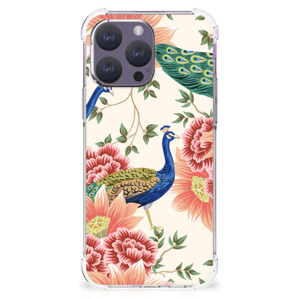 Case Anti-shock voor iPhone 15 Pro Max Pink Peacock B2C Telecom