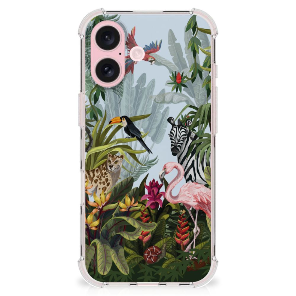 iPhone 16 Case Anti-shock Jungle jungle design voorkant