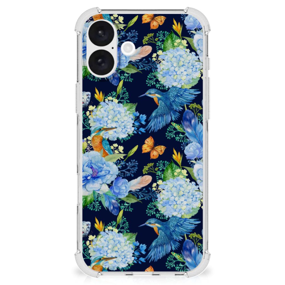 iPhone 16 Plus Case Anti-shock IJsvogel design achteraanzicht