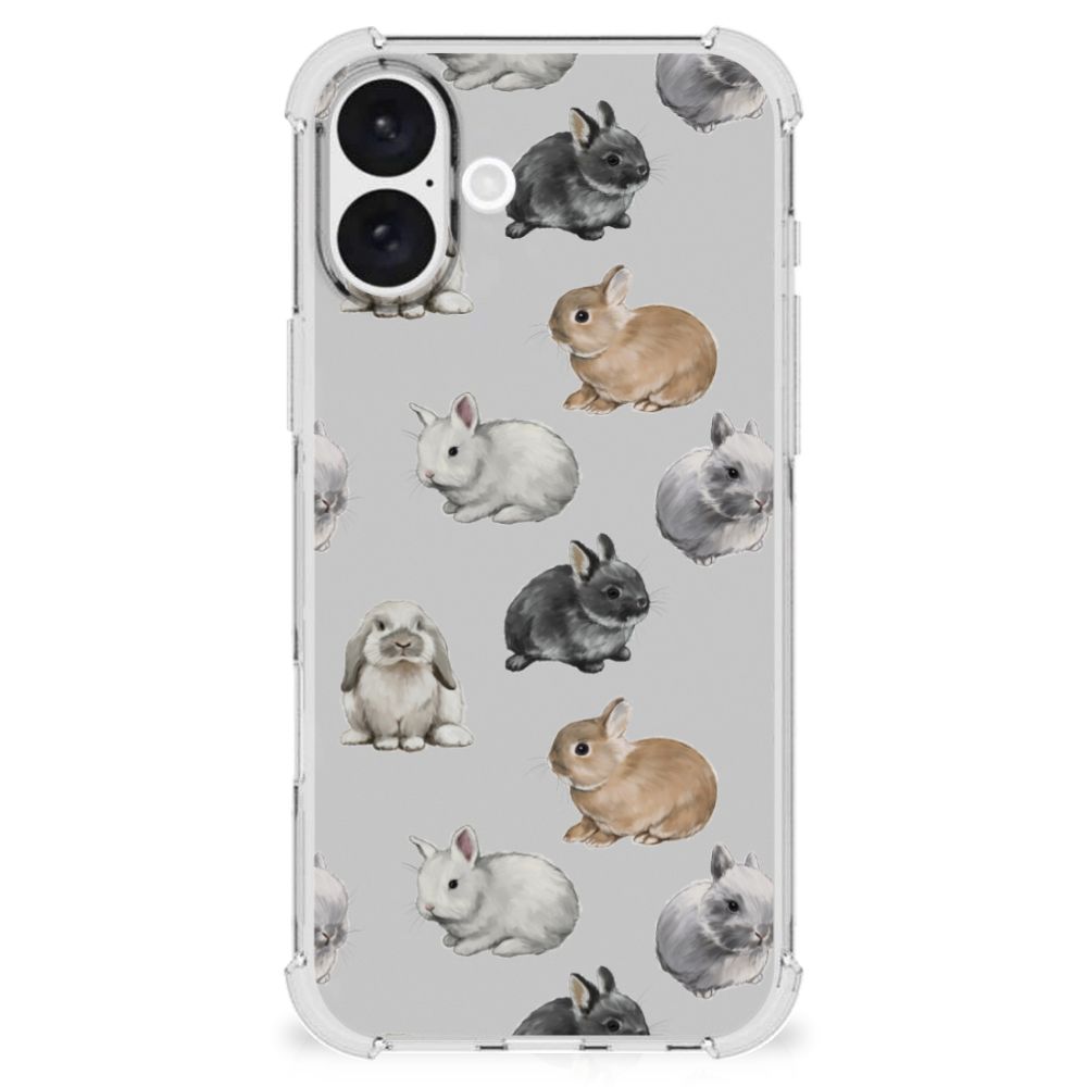 Case Anti-shock voor iPhone 16 Plus Konijntjes konijnen schattige achterkant