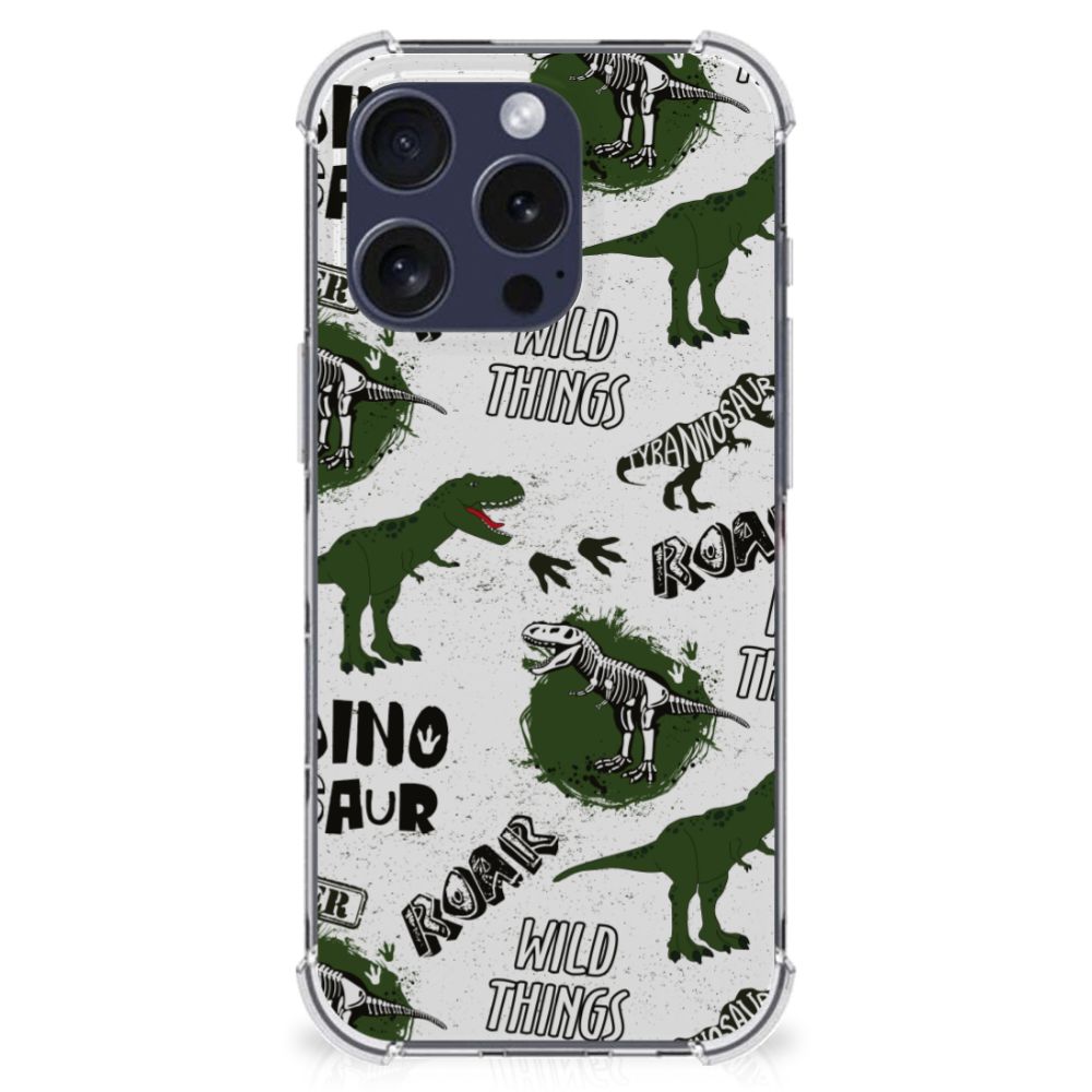 iPhone 16 Pro Case Anti-shock voor iPhone 16 Pro Dinosaurus dino design voorkant