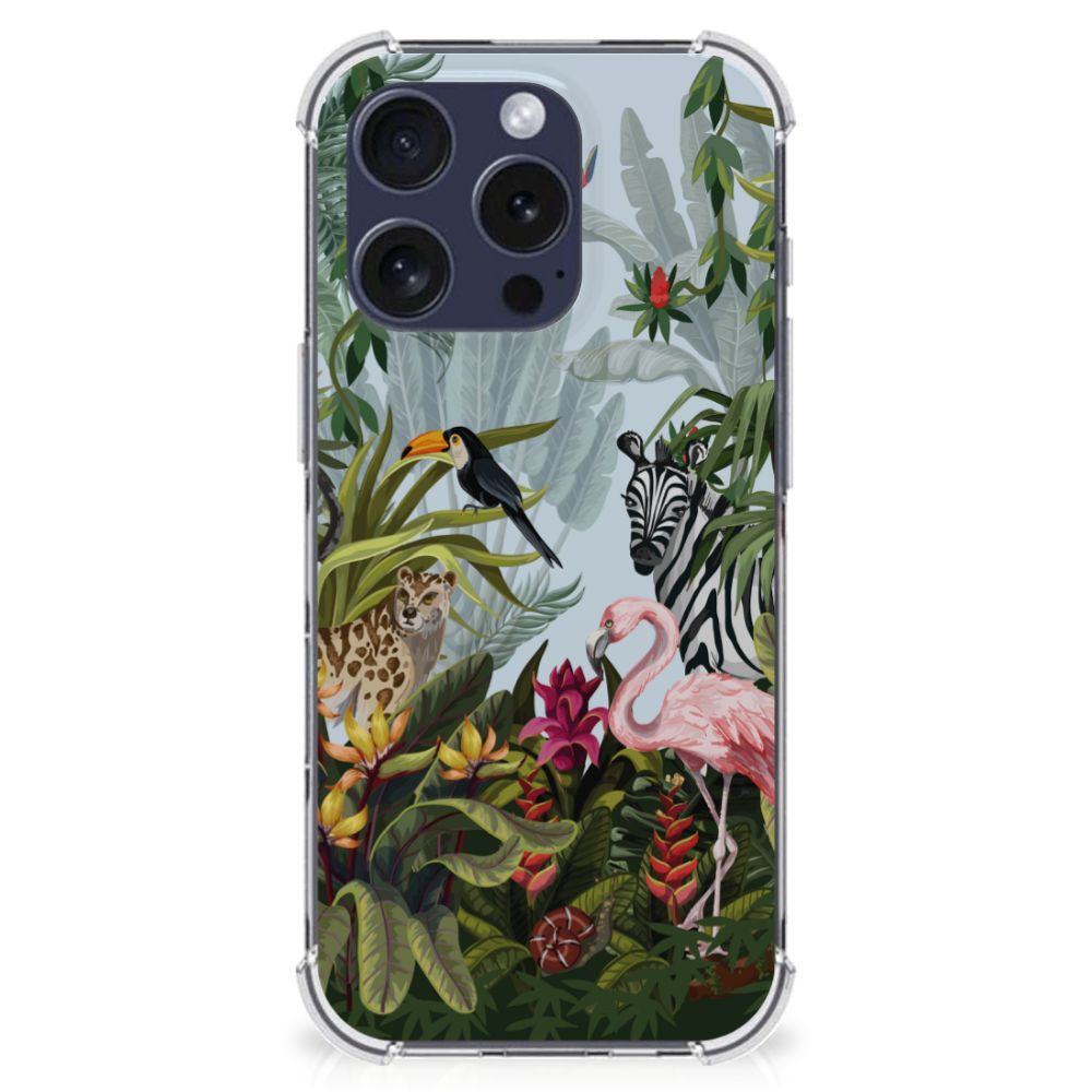 iPhone 16 Pro Case Anti-shock Jungle dieren design voorkant