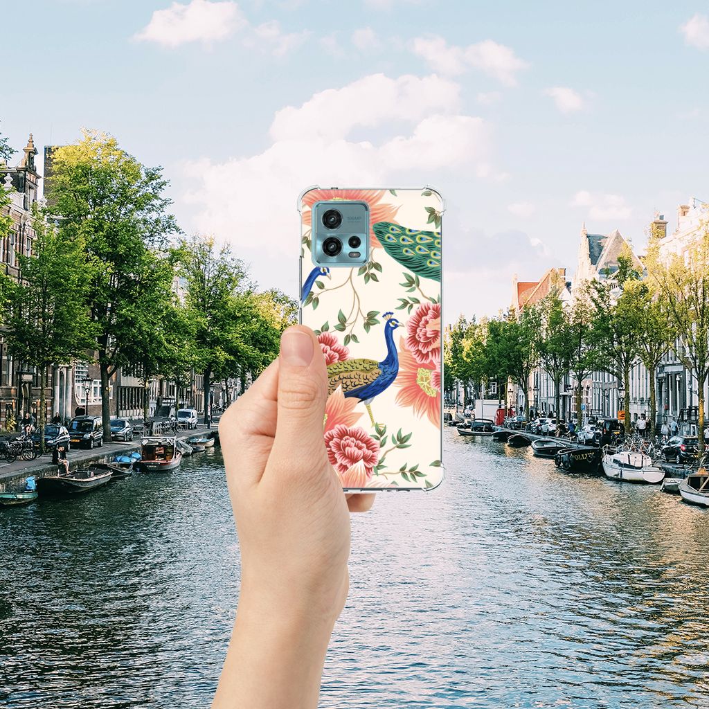 Case Anti-shock voor otorola Moto G72 Pink Peacock B2C Telecom