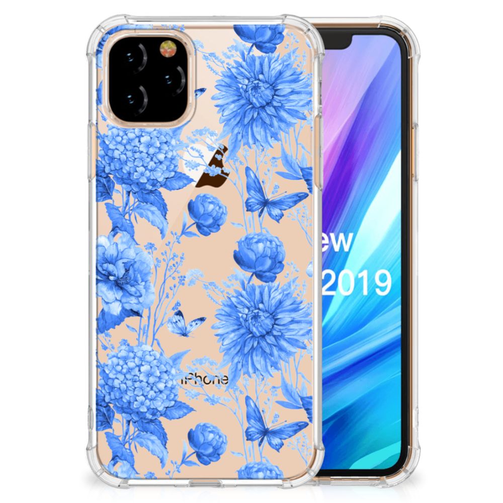 Case voor Apple iPhone 11 Pro Flowers Blue B2C Telecom