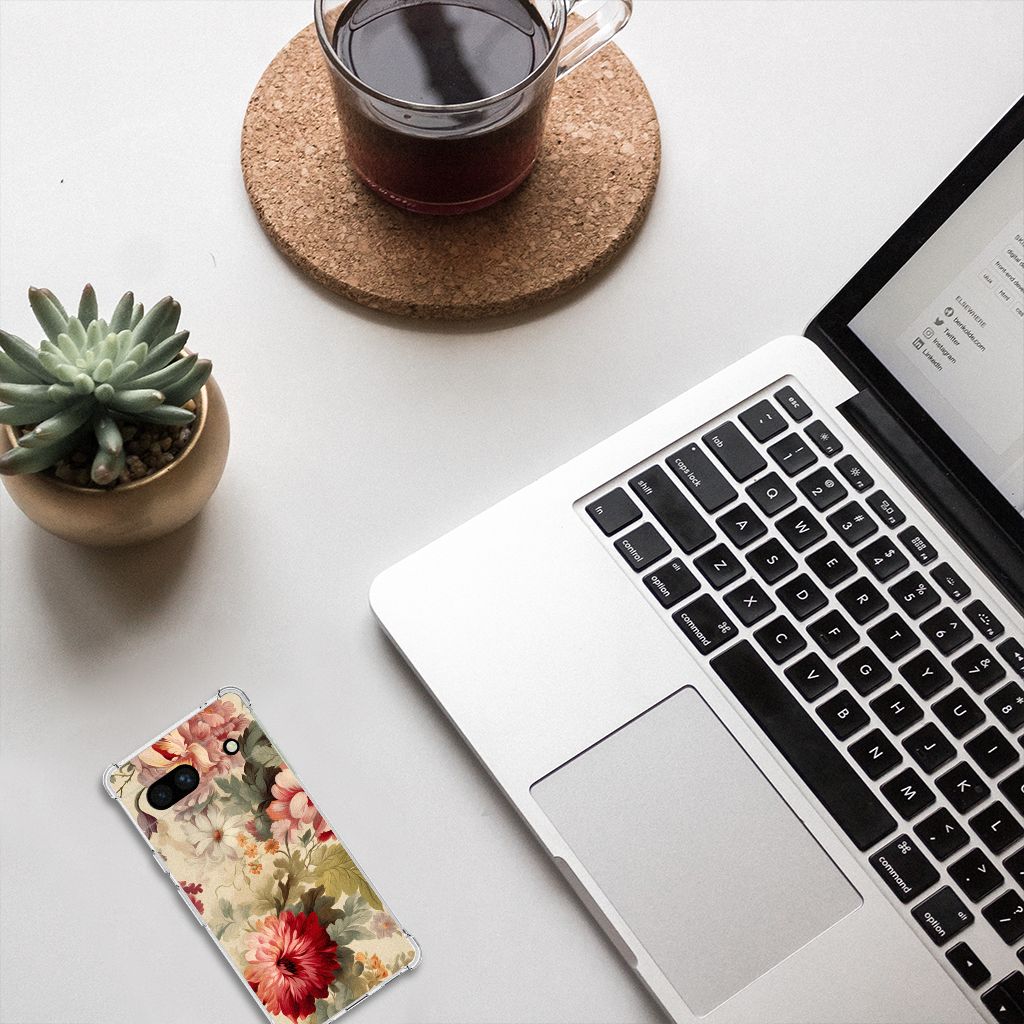 Google Pixel 7A Case voor Google Pixel 7A Bloemen bovenaanzicht bureau
