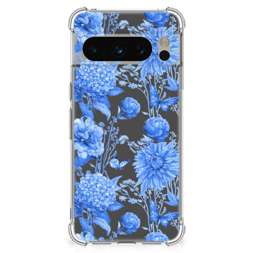 Case voor Google Pixel 8 Pro Flowers Blue B2C Telecom