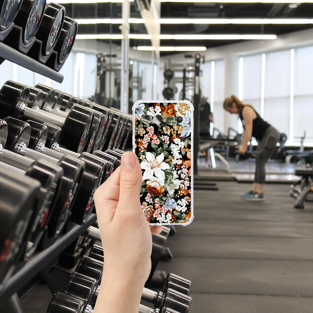Google Pixel 8A Case voor Google Pixel 8A Dark Flowers hand gym