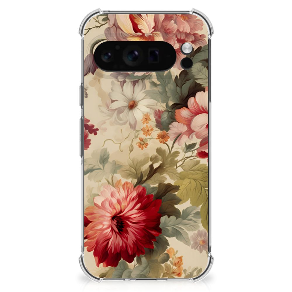 Google Pixel 9 Pro XL Case voor Google Pixel 9 Pro XL Bloemen bloemen design achteraanzicht