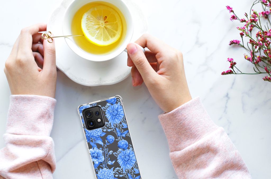Case voor Motorola Edge 40 Pro Flowers Blue B2C Telecom