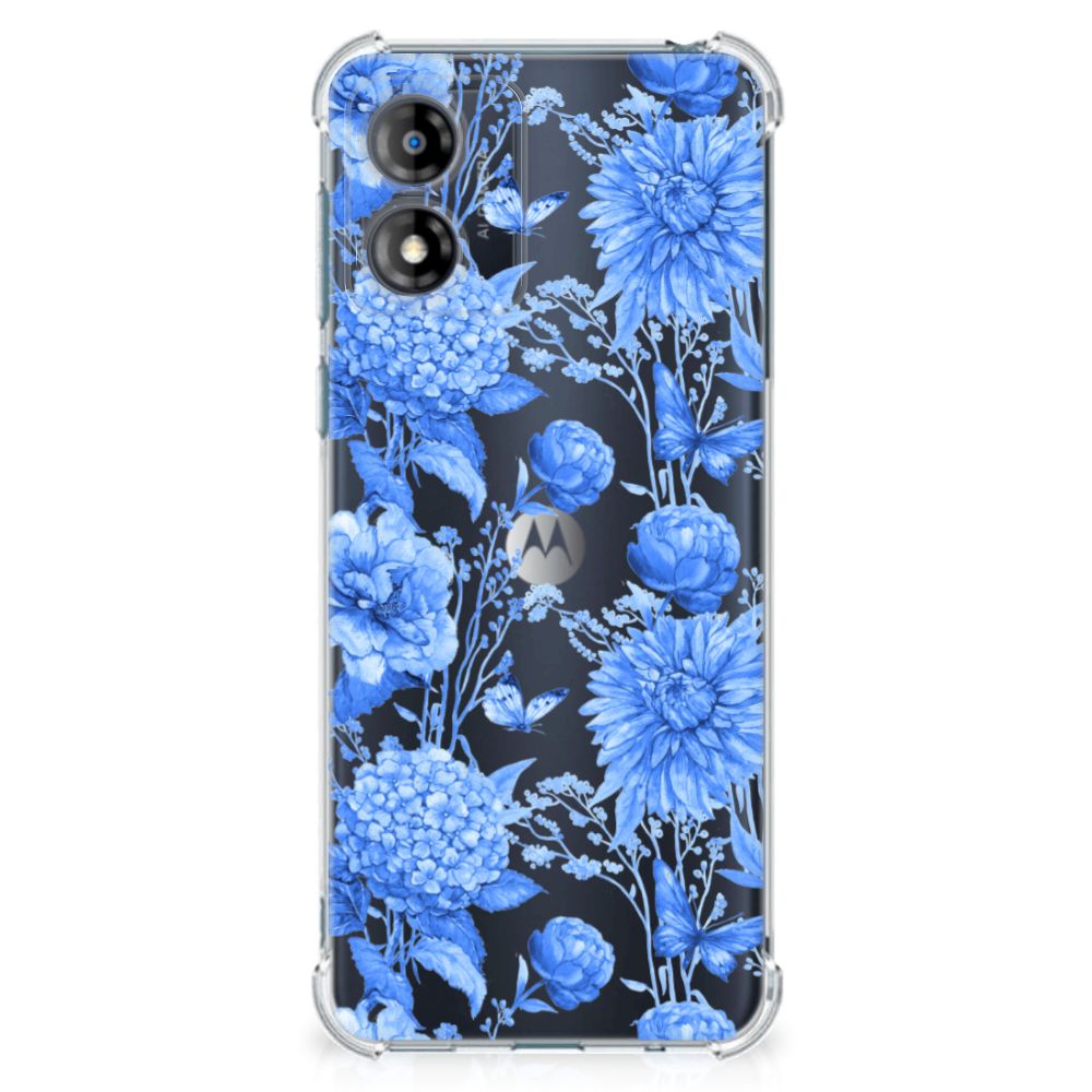 Case voor Motorola Moto E13 Flowers Blue B2C Telecom