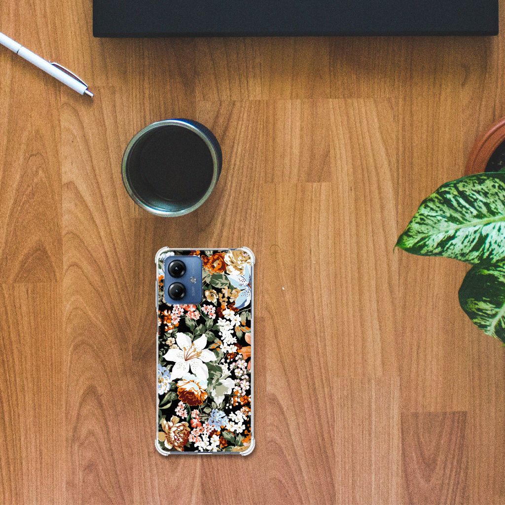 Case voor Motorola Moto G14 Dark Flowers B2C Telecom
