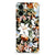 Case voor Motorola Moto G35 Dark Flowers bloemen design achterkant