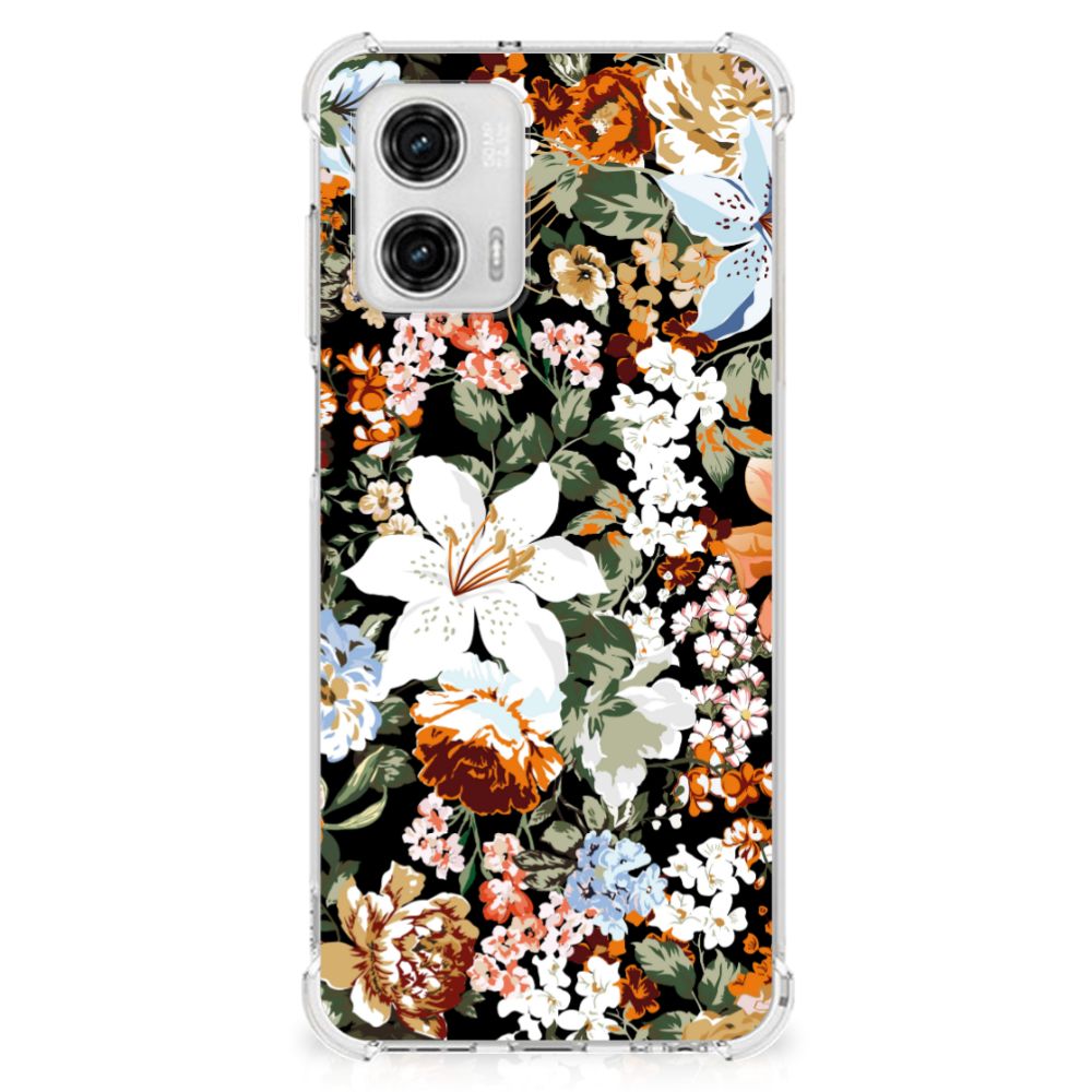 Case voor Motorola Moto G73 Dark Flowers B2C Telecom