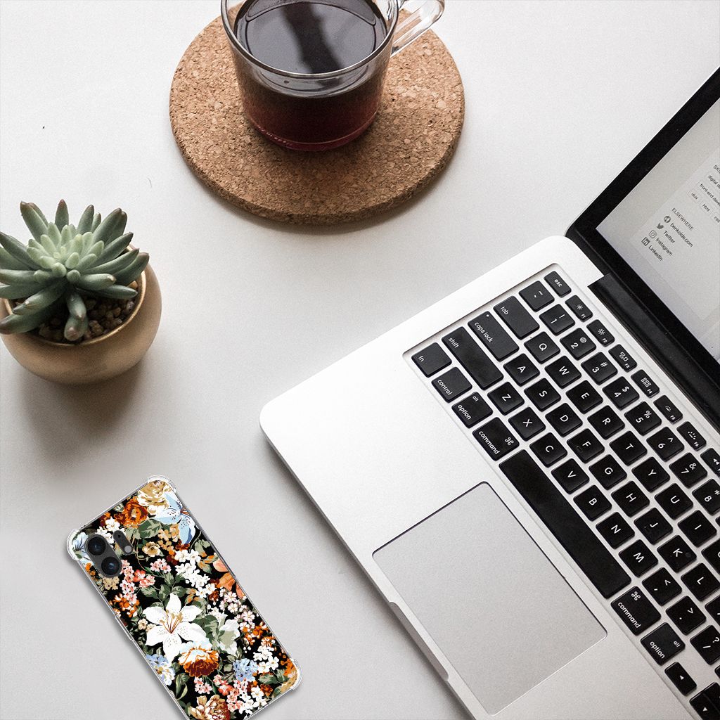 Case voor Nothing Phone (2) Dark Flowers B2C Telecom