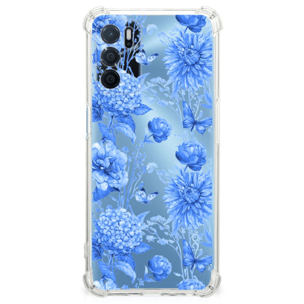 Case voor OPPO A16 | A16s | A54s Flowers Blue B2C Telecom