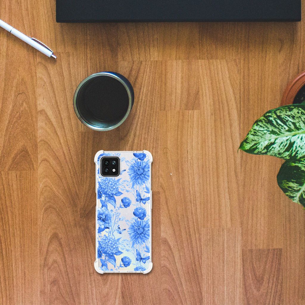 Case voor OPPO A53 5G | A73 5G Flowers Blue B2C Telecom