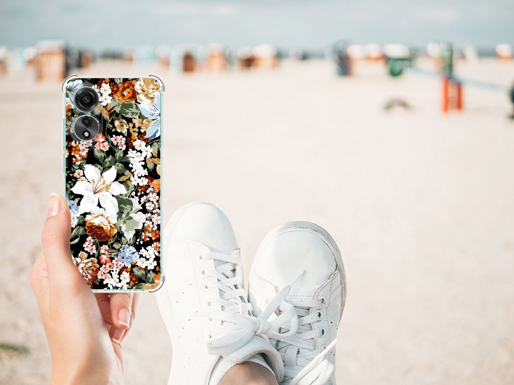 Case voor OPPO A78 4G Dark Flowers B2C Telecom