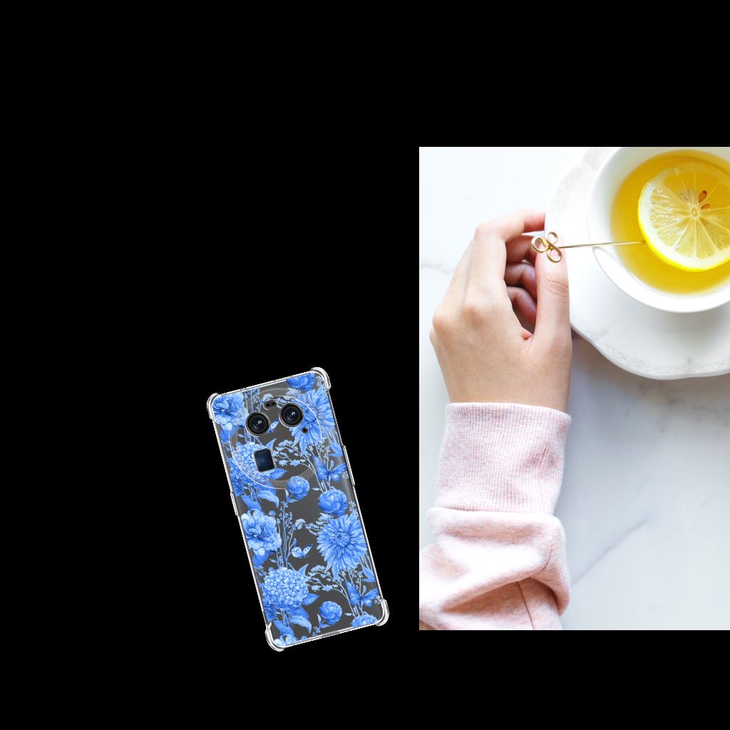 Case voor OPPO Find X6 Flowers Blue B2C Telecom
