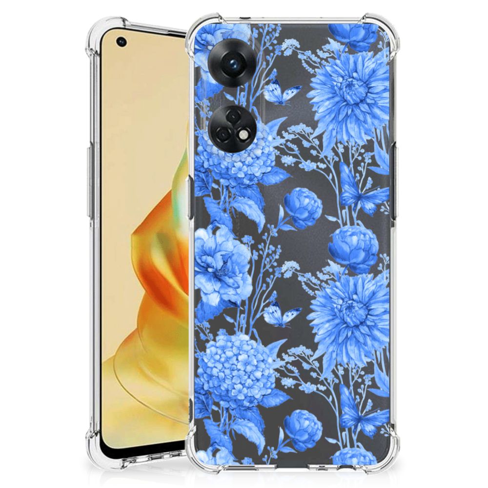 Case voor OPPO Reno8 T 4G Flowers Blue B2C Telecom